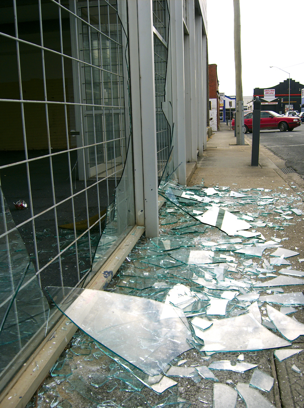 Broken shop window Film in Nashville