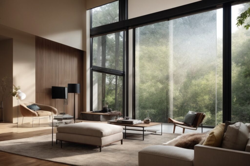 Nashville home interior showing energy-saving window film on windows
